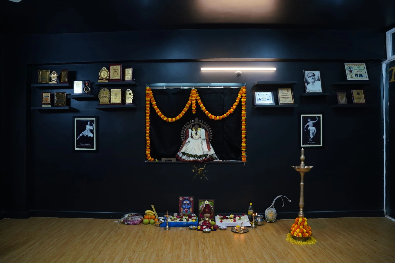 Temple of Kuchipudi spiritual altar and studio setup